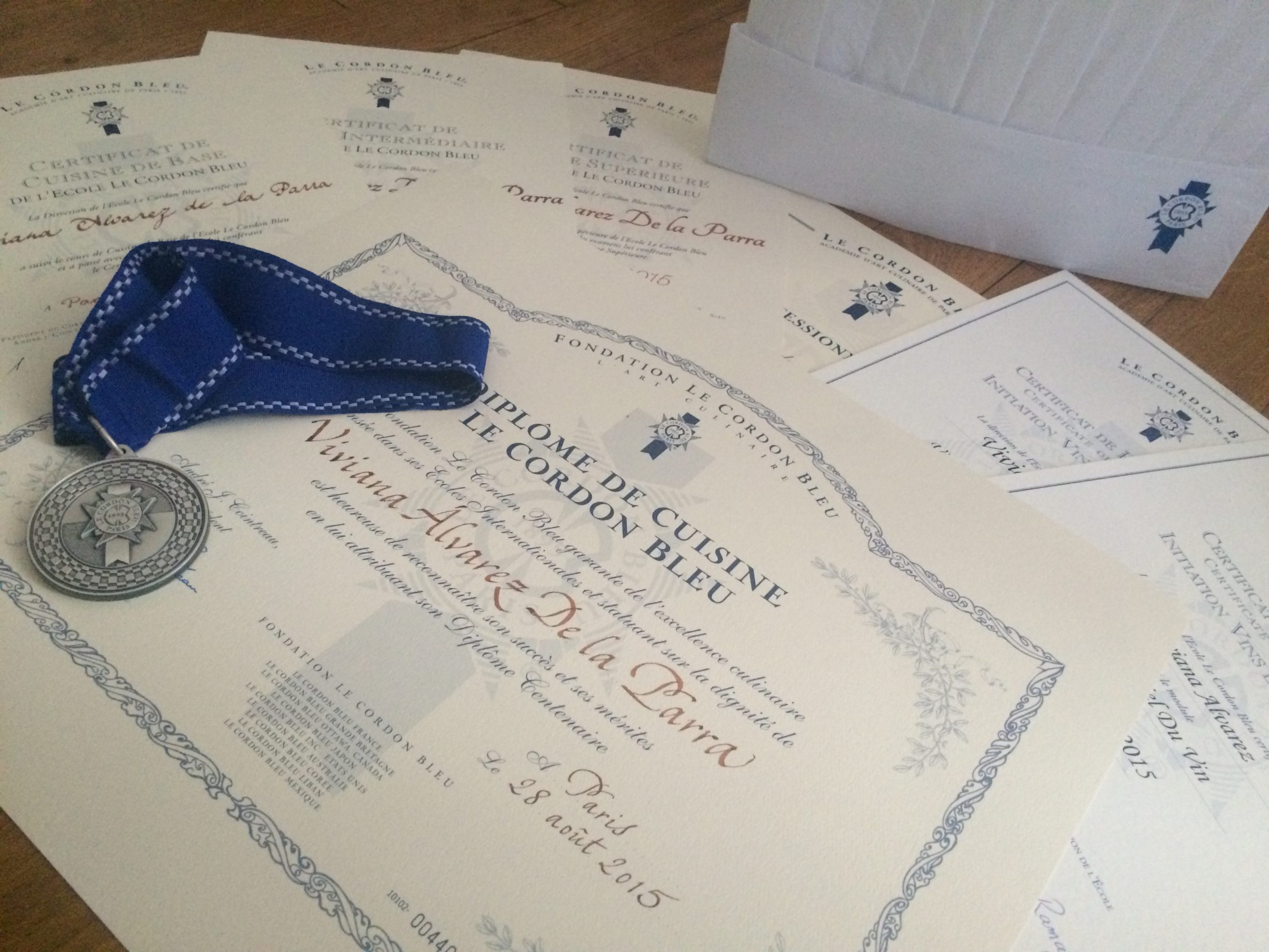 Medaille, Diplômes et Certificats Le Cordon Bleu Paris