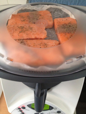 Salmon Getting Cooked in the Varoma