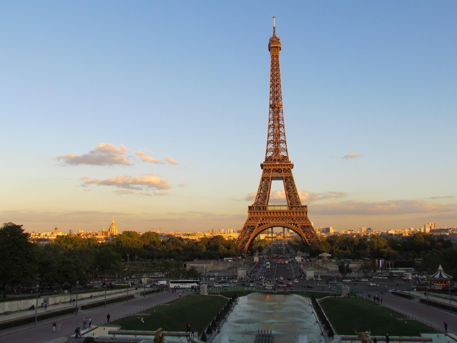 The Eiffel Tower seen from Trocadéro at Sundown