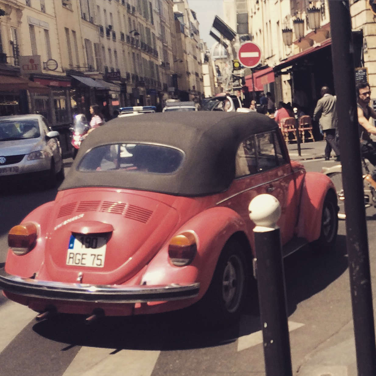 A VW Bug in the Streets of Paris