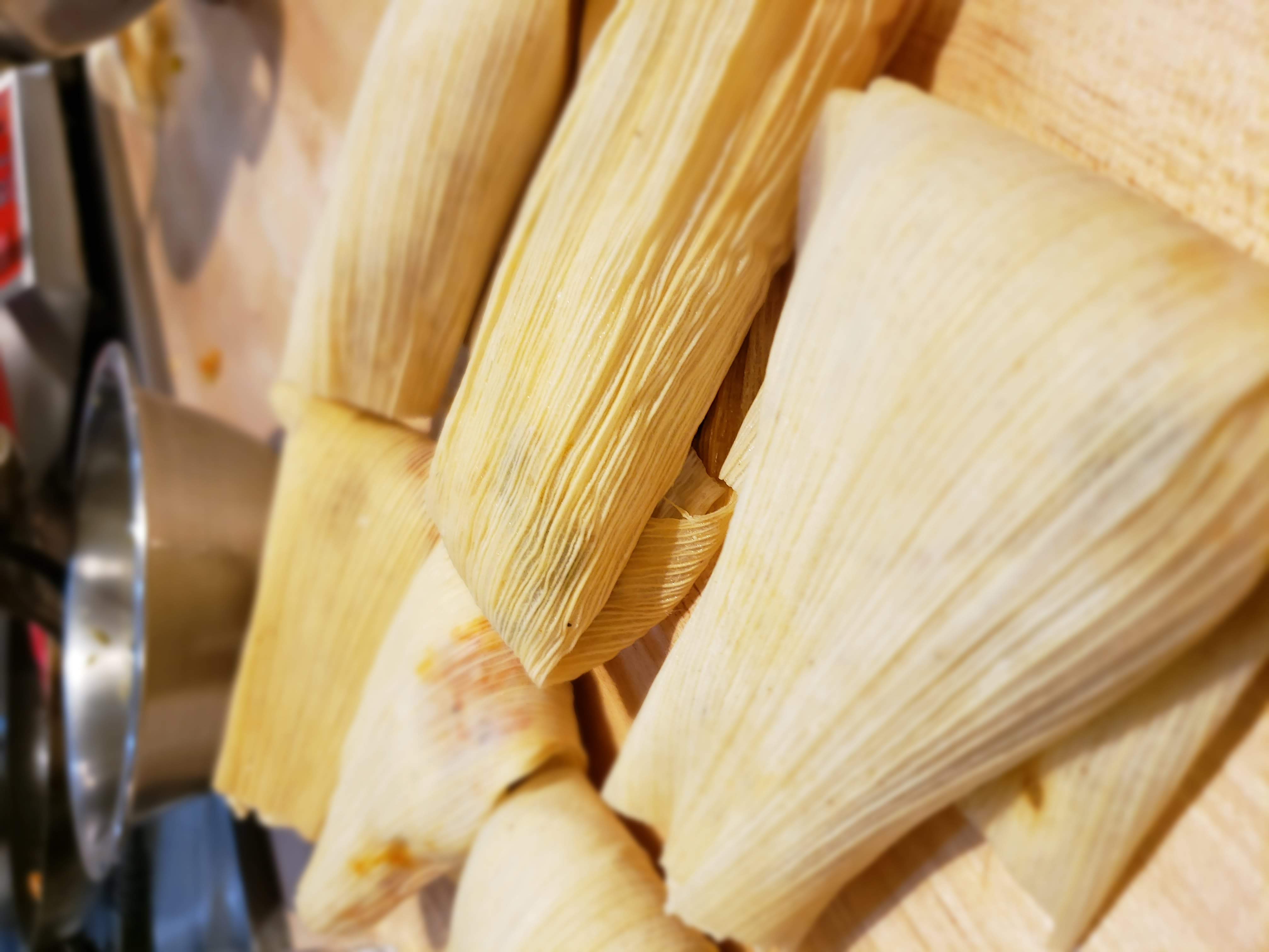 Tamales being prepared in Class